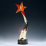 Custom Signature Series Blazing Star Award w/ Art Glass & Stonecast Base, 22