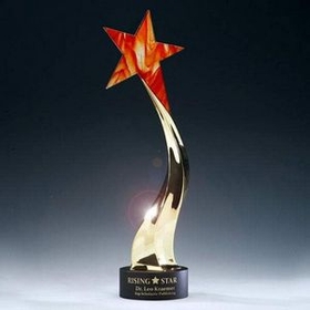 Custom Signature Series Blazing Star Award w/ Art Glass & Stonecast Base, 22" H x 5" Diameter