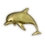 Blank Animal Pin - Dolphin, Antique Gold, 1" W X 5/8" H, Price/piece