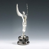 Custom Signature Series Silver Plated Winged Achievement Award w/ Black Base, 16 1/4