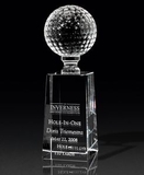 Custom Optical Crystal Golf Pedestal Award (2 3/4