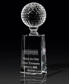 Custom Optical Crystal Golf Pedestal Award (2 3/4"X9 1/4"X2 3/4")