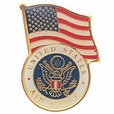 Blank Military Award Pins (U.S. Air Force & American Flag), 1 1/8