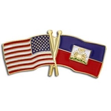 Blank USA & Haiti Flag Pin