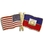 Blank USA & Haiti Flag Pin, Price/piece