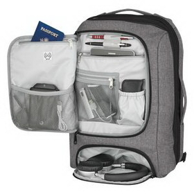 Custom Heathered RFID Computer Backpack And Briefcase, 12" W x 18" H x 6 1/2" D