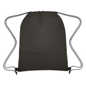 Custom Wave Design Non-Woven Drawstring Bag, 13" W x 16 1/2" H
