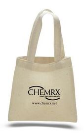 Custom Natural 100 percent Cotton Mini Tote Bag w/ Self Fabric Handles - 1 Color (6"x6")