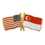 Blank Usa & Singapore Flag Pin, 1 1/8" W X 1/2" H, Price/piece