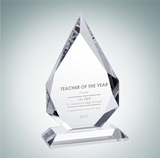 Custom Prestige Flame Optical Crystal Award Plaque (Large), 9 3/4