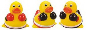Custom Rubber Boxer Duck, 3 3/8" L x 3 1/8" W x 3" H