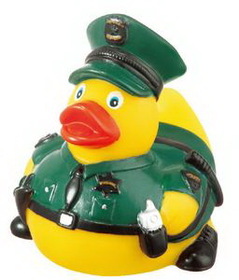 Custom Rubber Prison Guard Duck, 3" L x 3 3/8" W x 3 1/2" H