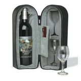 Custom Wine Travel Case with 2 Glasses & Stopper (Laser Engraved)