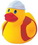 Custom Big Rubber Safety Duck, 5" L x 3 3/4" W x 5" H, Price/piece