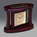 Custom Rosewood Swivel Clock with Brass Accents, 6 1/4