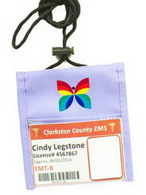 Custom Popular Purple Non-Woven Convention Pouches with Rope Lanyard, 5.5" H x 4.92" W