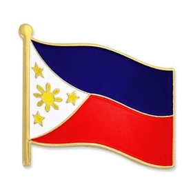 Blank Philippines Flag Pin, 3/4" W
