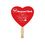 Custom Printed Heart Shape Full Color Single Paper Hand Fan, 8" L x 8" W, Price/piece