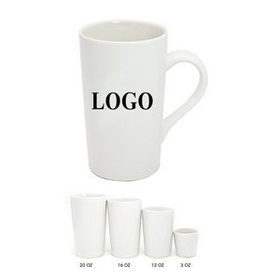 Custom 16 oz White Ceramic Mug Coffee Cup, 3 1/2" Diameter x 5 1/2" H