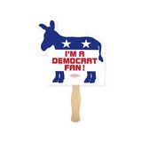 Custom Democrat Donkey Shape Full Color Single Paper Hand Fan, 8