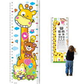 Custom Cartoon Children Growth Measure Chart Wall Stickers, 9 1/2" W x 27 1/2" H