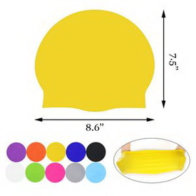 Custom Silicone Swimming Caps For Adult, 8 3/5" L x 7 1/2" W