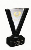 Custom 114-CS003M  - Royal Victory Award-Clear and Black Optic Crystal