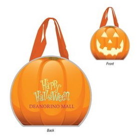 Custom Reflective Halloween Pumpkin Non-Woven Tote Bag, 13 4/5" W x 11 4/5" H x 3 1/8" D