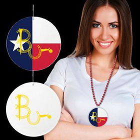 Custom Texas Flag Plastic Medallions - 2 1/2"