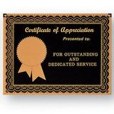 Blank Certificate Of Appreciation Screened Plate W/Rosette Detail (6