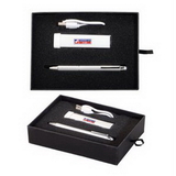 Custom The Savvy Power Bank & Stylus Pen Gift Set, 6.875