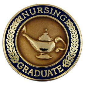 Blank Nursing Graduate Pin - Navy, 7/8" W