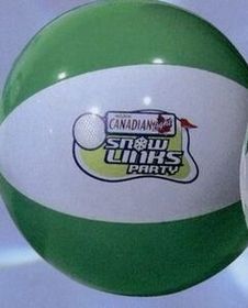 Custom Inflatable 2 Tone Beachball / 24" - Green/White