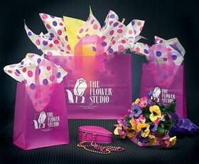 Custom Frosted Hot Pink Colored Poly Flexi-Loop Bag/ 4 Mil (8"x5"x10")
