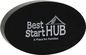 Custom Black Oval Paper Weight (4"x 2 1/2"x 3/4") Laser Engraved