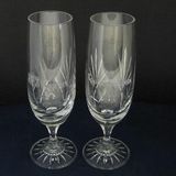 Custom Medallion Champagne Clear Crystal Flutes as A Pair of 2, 8 oz