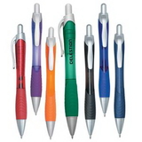 Custom Rio Ballpoint Pen With Contoured Rubber Grip, 5 1/2