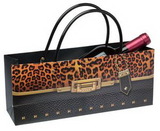 Custom Cheetah Purse Horizontal Wine Bottle Bag, 13 3/8