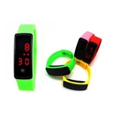 Custom Colorful PU Strap Bracelet Watch w/LCD Screen, 9