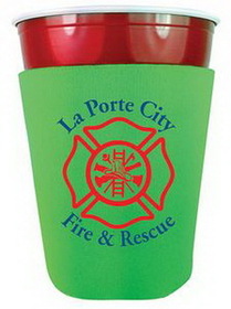 Custom Party Cup Can Cooler (Screen Printed), 4" W X 5" H X .125" Thick
