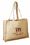 Custom Unlaminated Jute Shopping Bag with Self Handles, 16" W x 12" H x 4" D, Price/piece