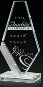 Custom Lyon Starphire Glass Award, 3 1/4" W x 6 1/2" H x 2" D