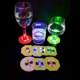 Custom Led Lights Up Drink Coasters, 2 3/4" L x 2 3/4" W