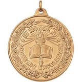 Custom In Honor of Academic Excellence w/ Wreath Border J Series Medal (2