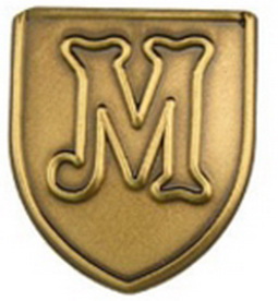 Custom Stock Alphabet Insert 11/16" (Letter "M") Gold, Silver or Bronze