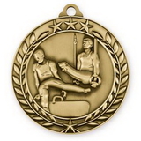 Custom 2 3/4'' Male Gymnastics Wreath Award Medallion
