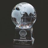 Custom Optical Cut Crystal Globe Award (6