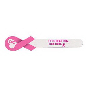 Custom Ribbon Emery Board for Breast Cancer Awareness, 4.50" L x 0.94" W