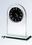 Custom Jade Glass Arch Clock, Silver Black Face, 7 1/4" H x 6" W x 3" D, Price/piece