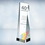 Custom Color Imprinted Wedge Optical Crystal Tower Award (8"), Price/piece